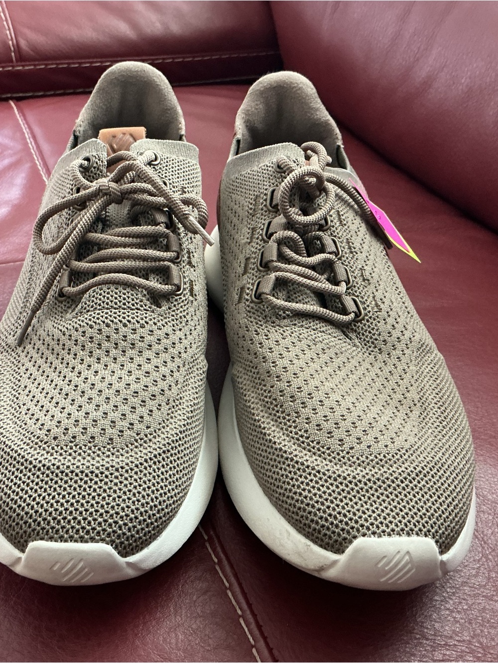 Men's Knit Lace-Up Sneakers in Taupe by Johnston and Murphy Size 9